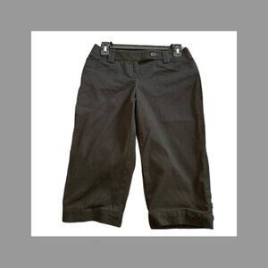 Ann Taylor LOFT Marisa Cropped Cuffed Black Pants Size 2P EUC #M-073